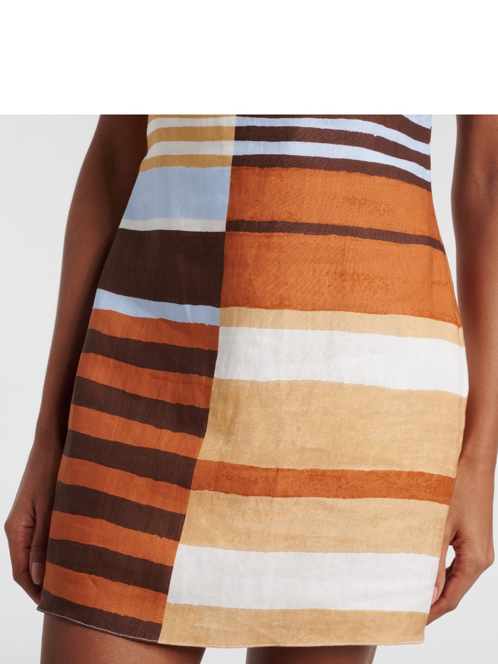 Cala De La Cruz Siela Striped Linen Square-Neck Mini Dress - Picture 5 of 6